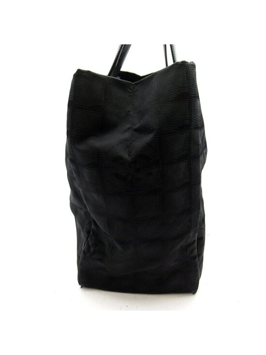 CHANEL New Travel Line Nylon Small Boston bag Handbag Black  Chanel New Travel Line Tote Nylon Calf Black